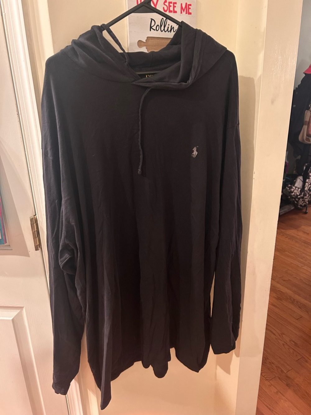 Polo by Ralph Lauren Black Hooded Long-Sleeve Shirt